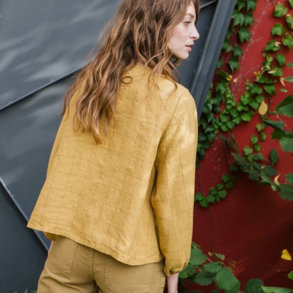 notPERFECTLINEN Ely Shirt in Chocolate Check S/M Fall/Winter 2025 - Picture 2 of 11